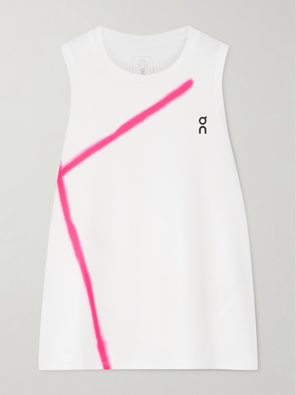 ON - Court Printed Stretch Recycled Tank - White