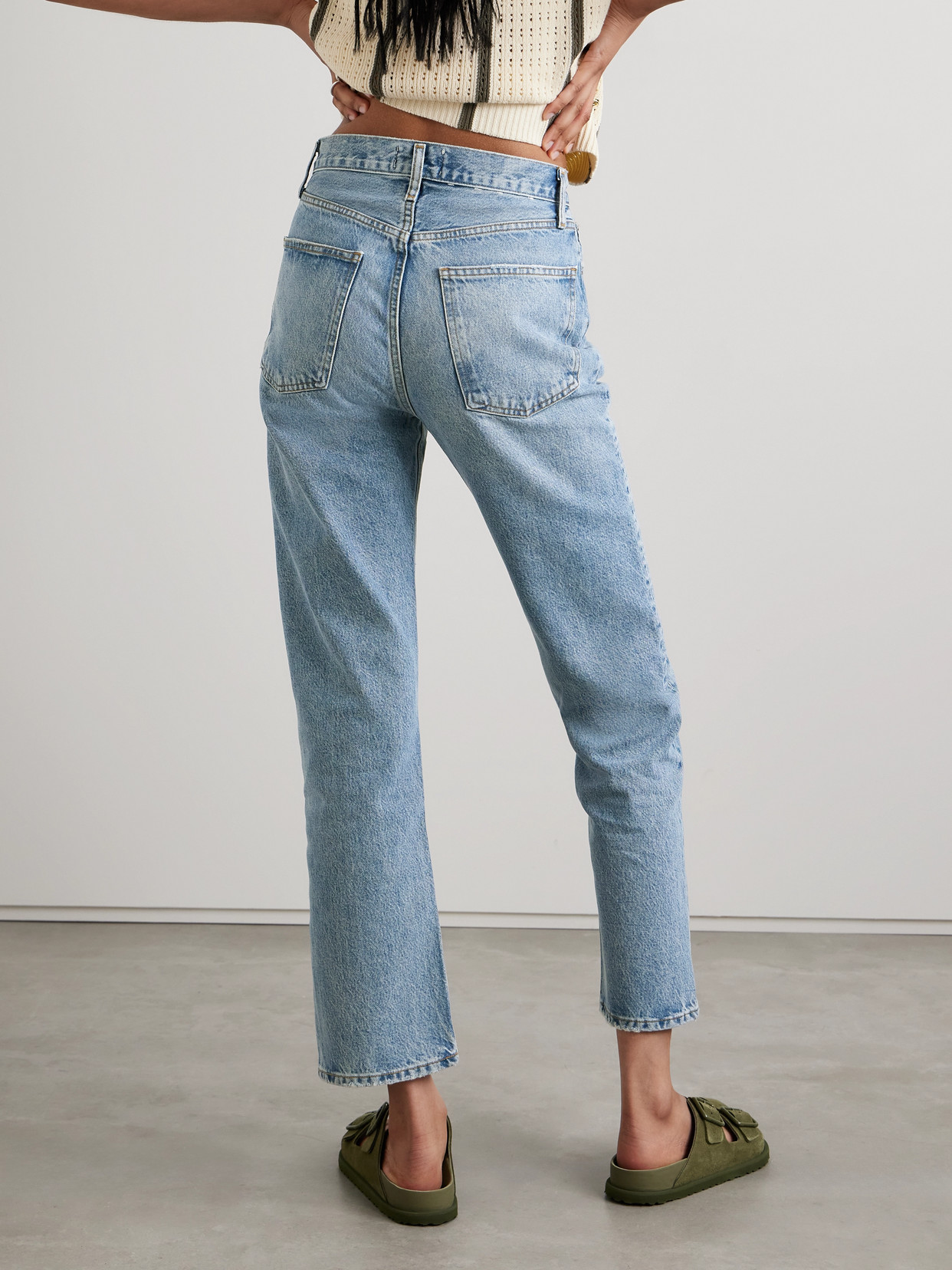 Agolde 90s Pinch Waist High-rise Straight Jeans In Blue