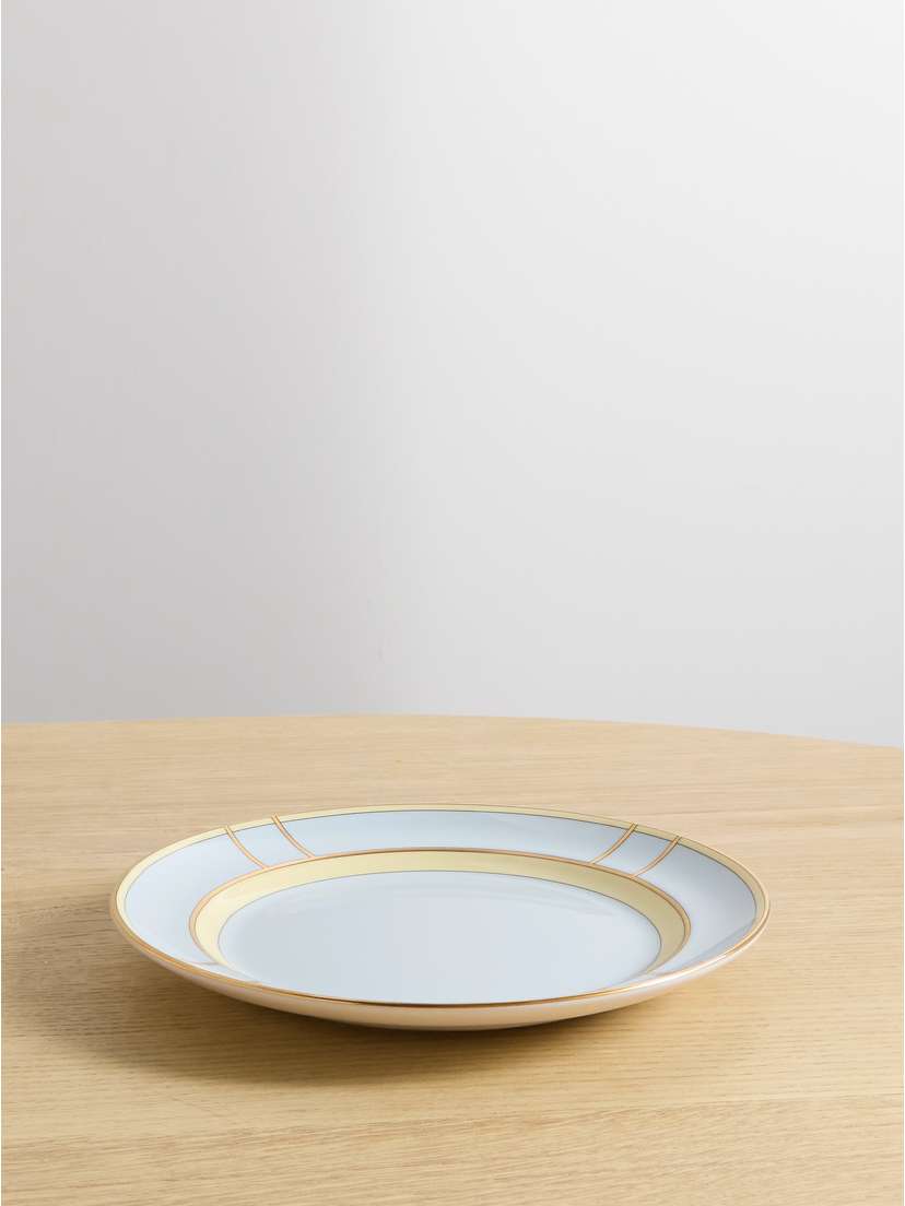 GINORI 1735 Colonna 20cm Gold-plated Porcelain Dessert Plate
