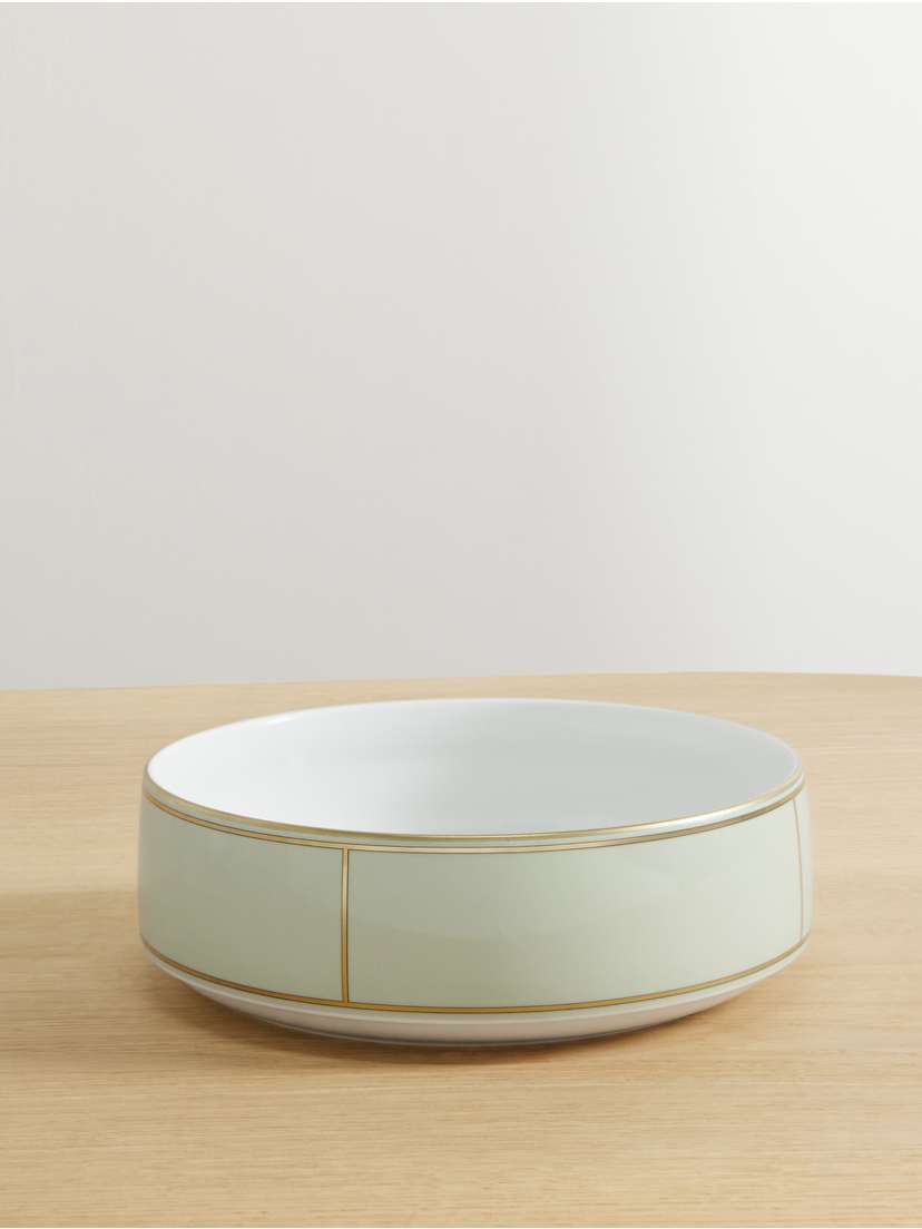 GINORI 1735 Colonna Gold-plated Porcelain Salad Bowl