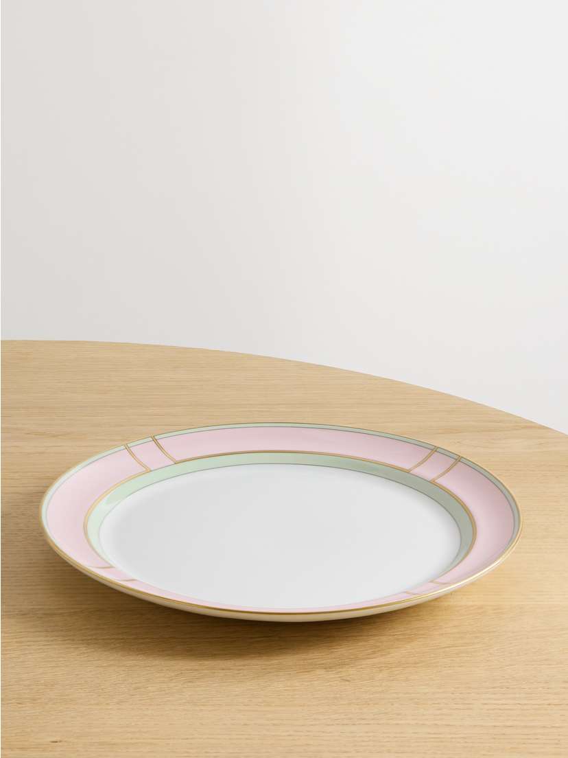 GINORI 1735 Colonna Gold-plated Porcelain Dinner Plate