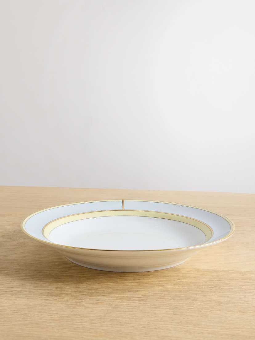 GINORI 1735 Colonna 24cm Gold-plated Porcelain Soup Plate