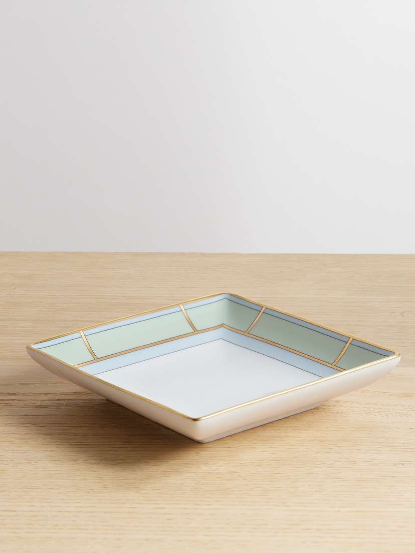 GINORI 1735 Gold-plated Porcelain Tray
