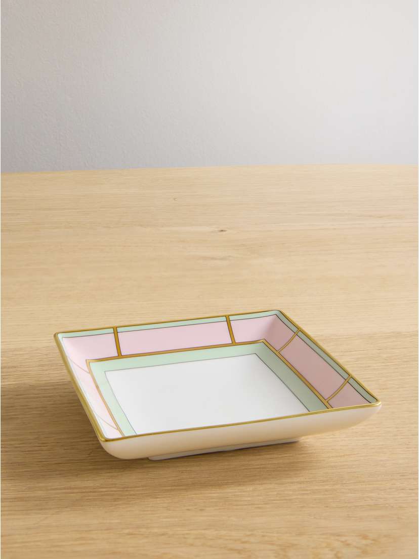 GINORI 1735 Gold-plated Porcelain Tray