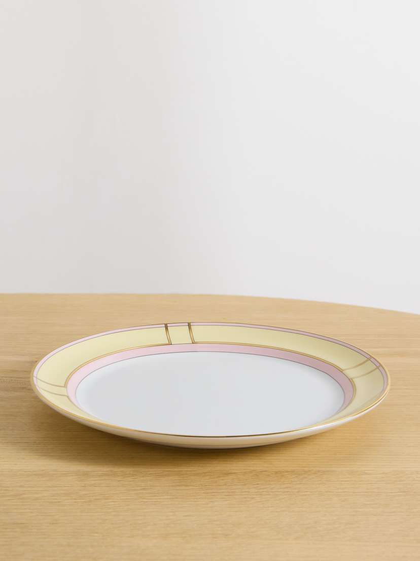GINORI 1735 Colonna Gold-plated Porcelain Dinner Plate