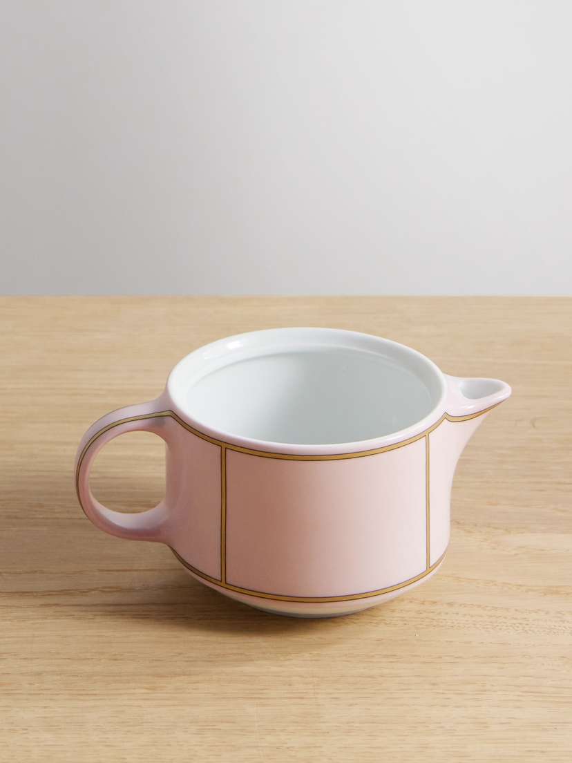 GINORI 1735 Gold-plated Porcelain Milk Jug