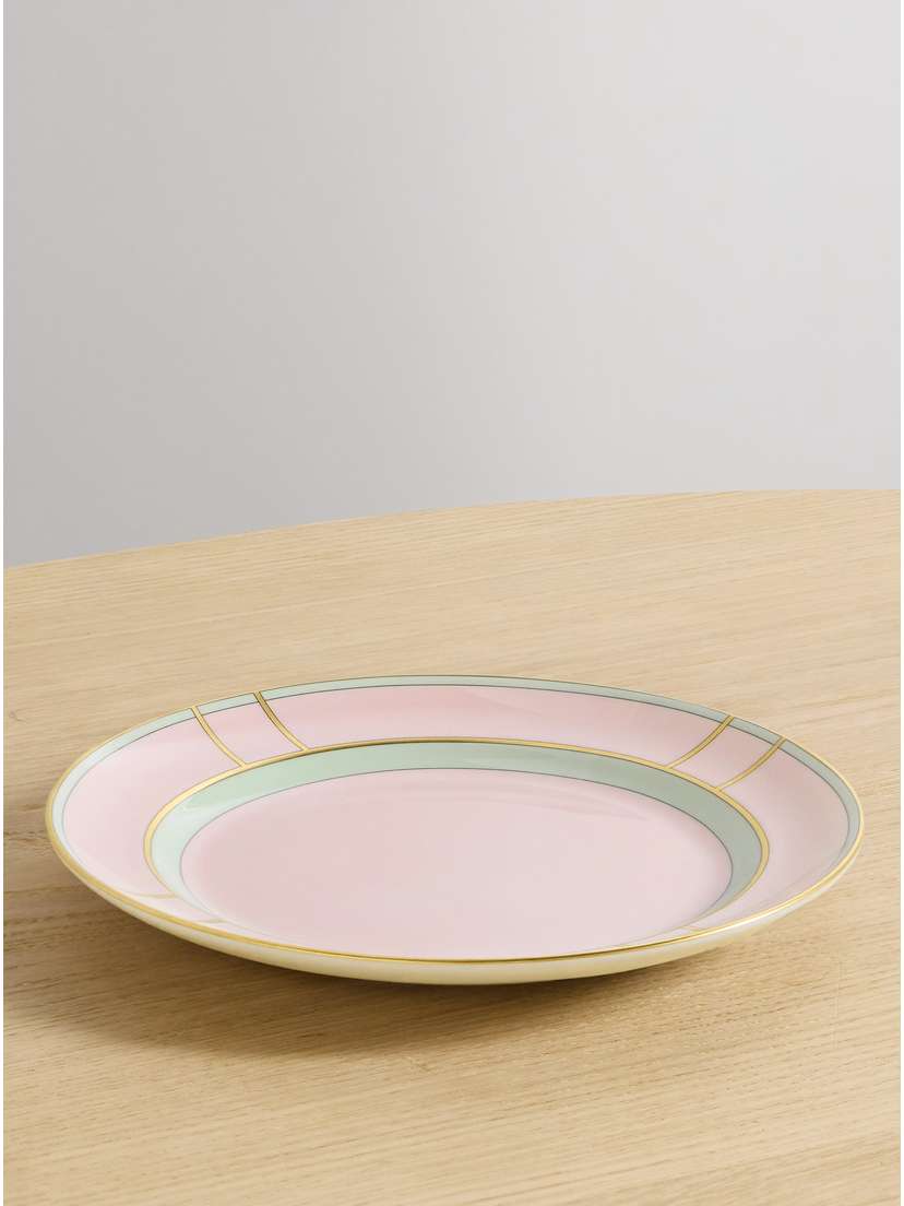 GINORI 1735 Colonna 20cm Gold-plated Porcelain Dessert Plate