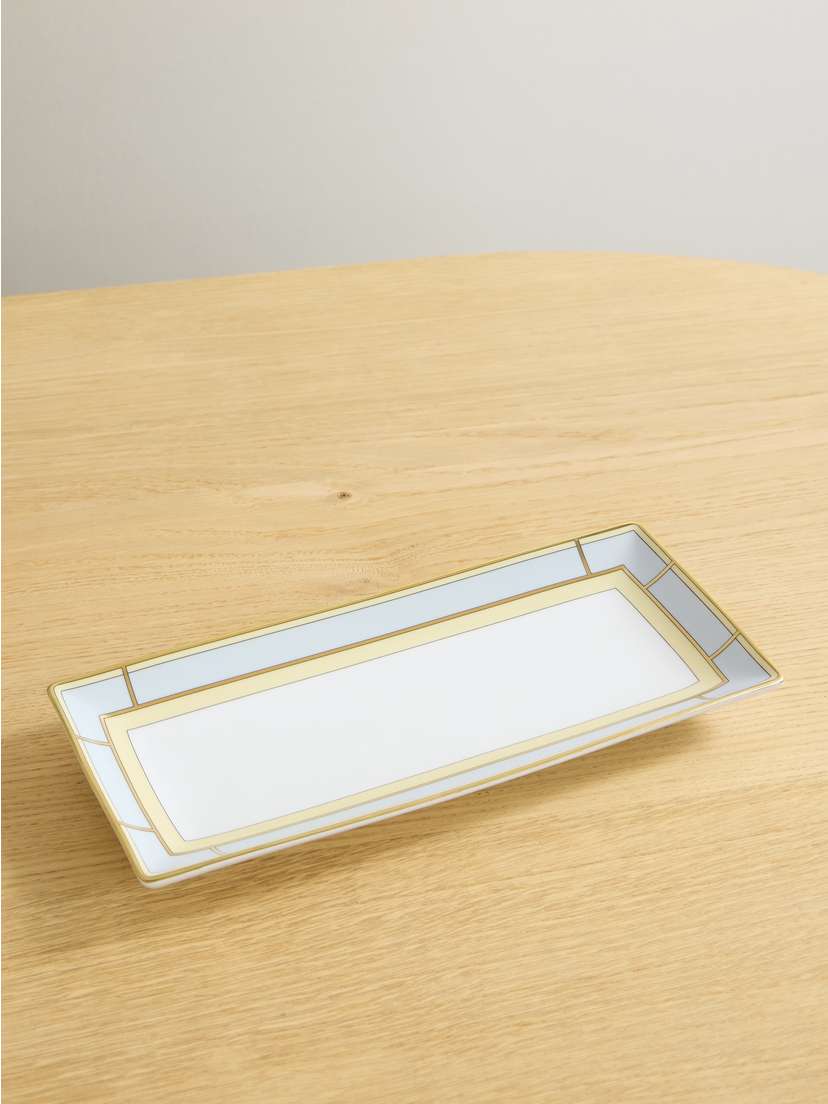 GINORI 1735 Gold-plated Porcelain Tray