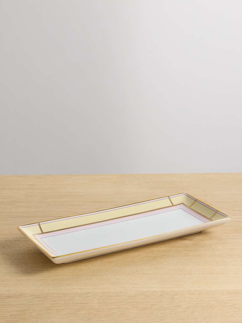 GINORI 1735 Gold-plated Porcelain Valet Tray