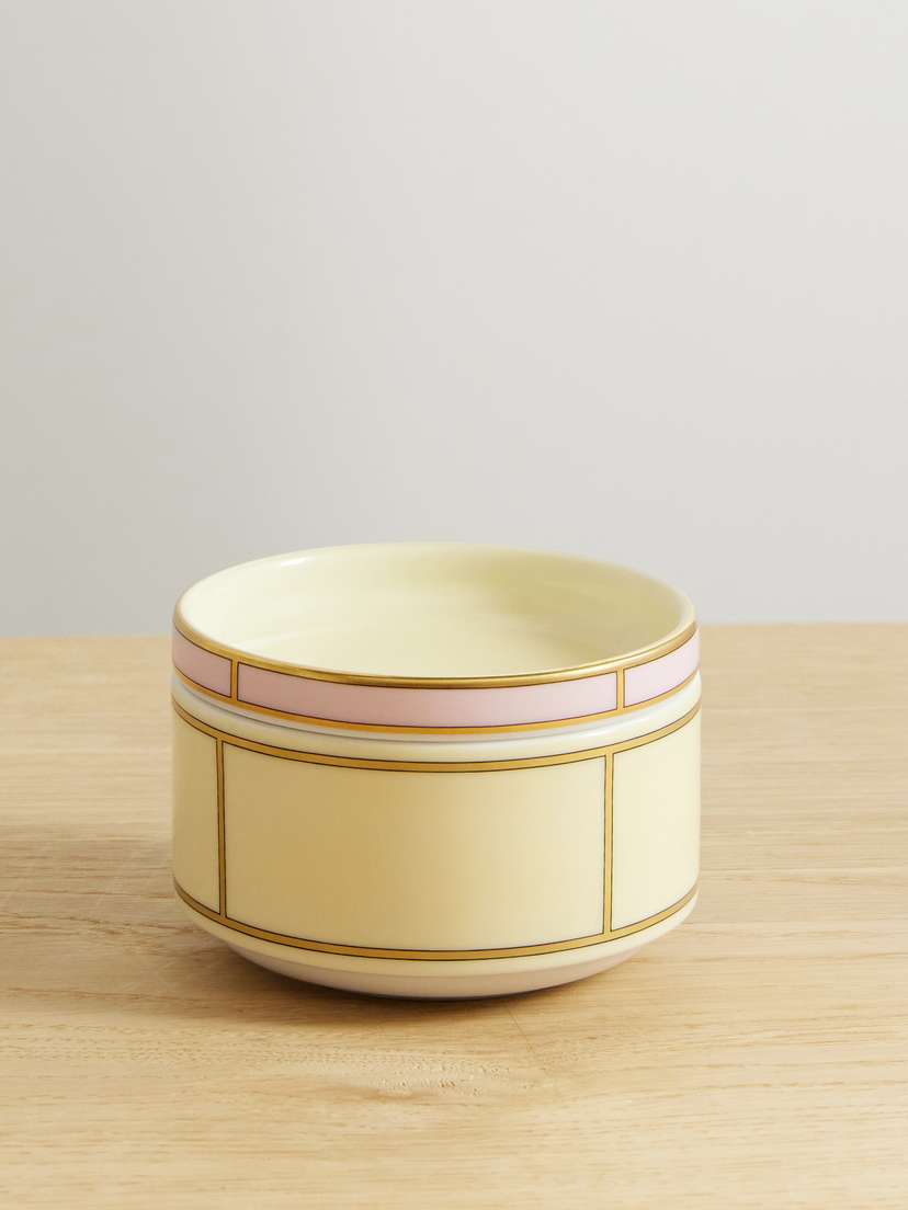 GINORI 1735 Gold-plated Porcelain Sugar Bowl