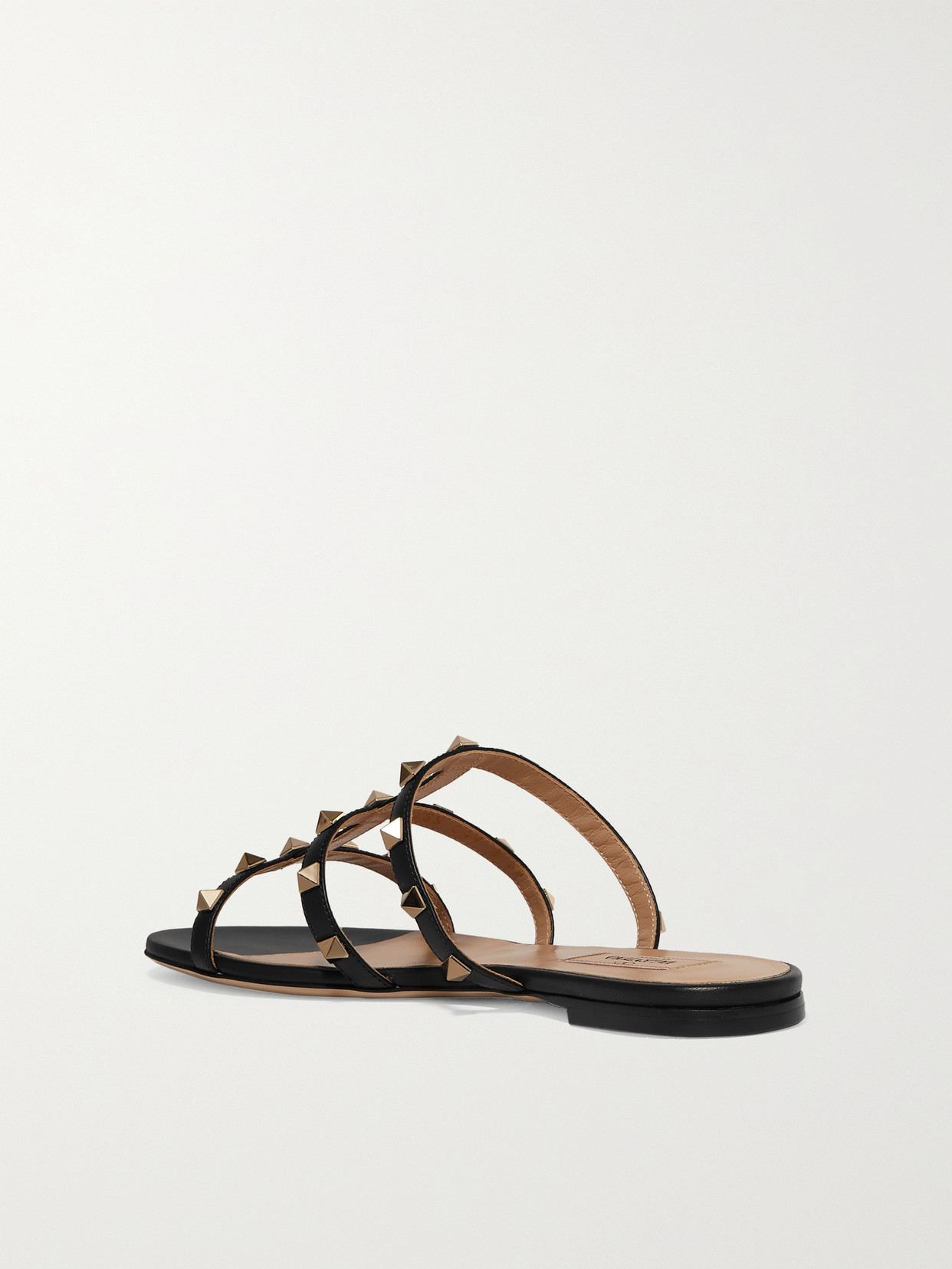 Shop Valentino Rockstud Leather Sandals In Black