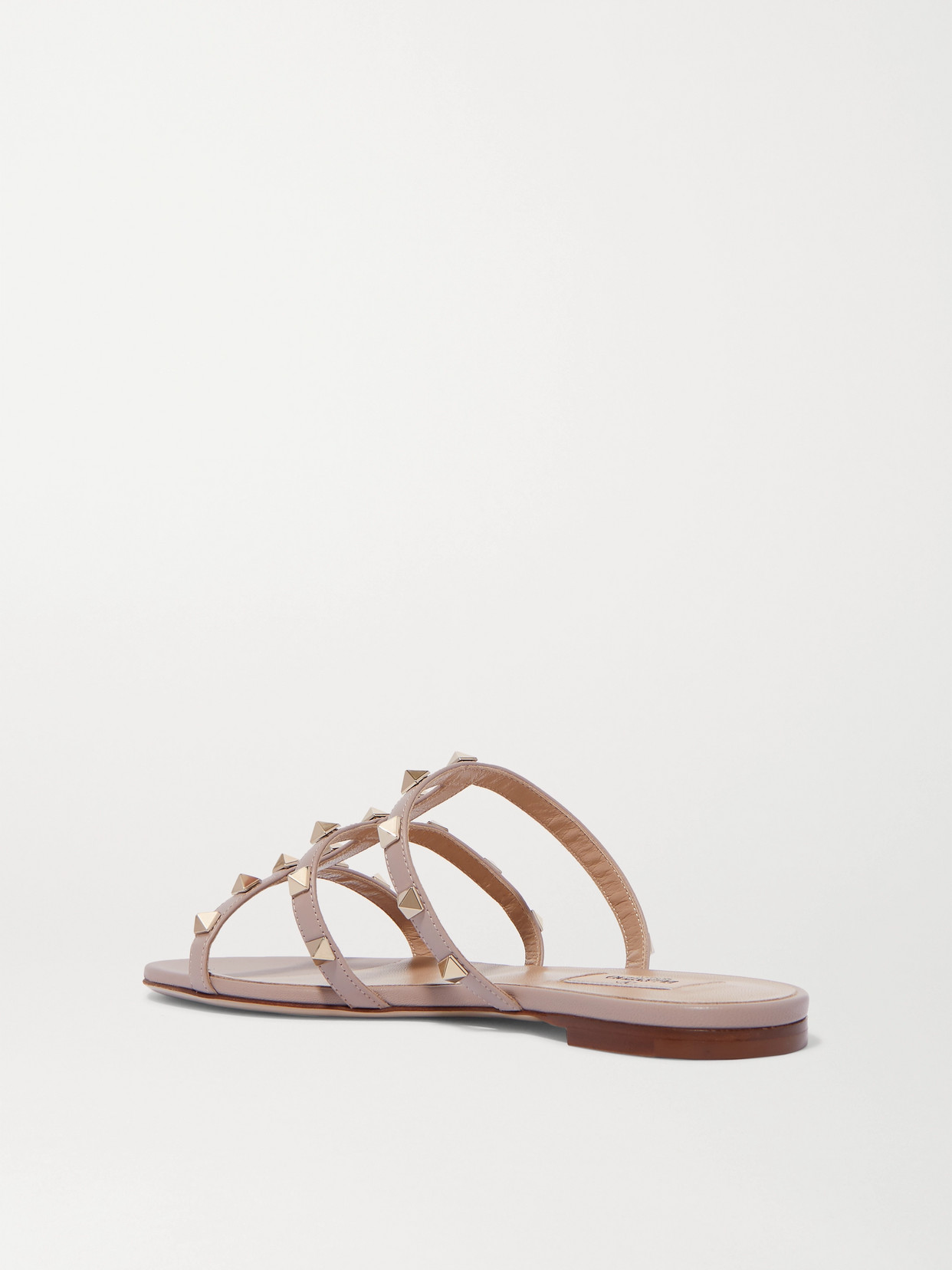 Shop Valentino Rockstud Leather Sandals In Pink