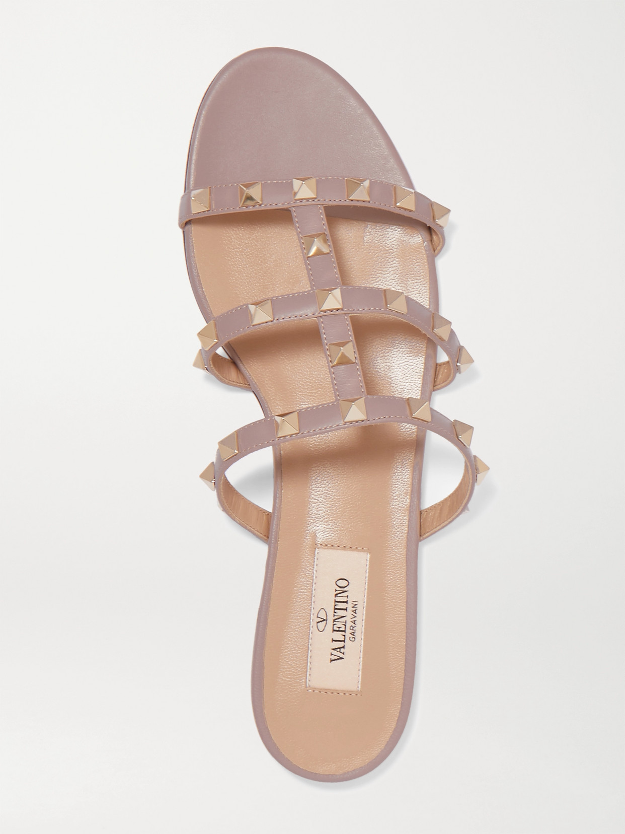 Shop Valentino Rockstud Leather Sandals In Pink