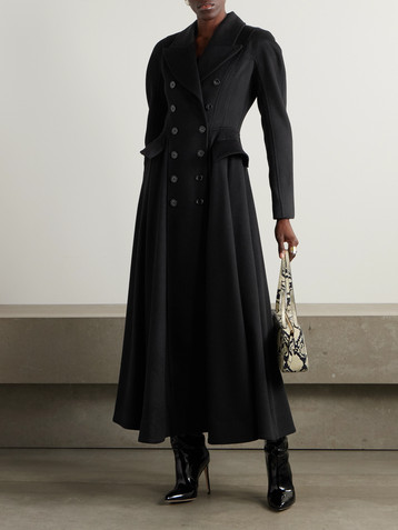 Salon 1884 Etienne double-breasted pleated wool and cashmere-blend coat