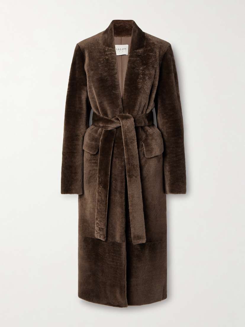 Salon 1884 Henning Belted Shearling Coat