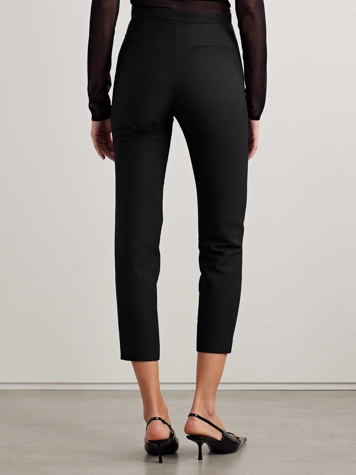 Salon 1884 Theo Wool And Silk-blend Twill Skinny Pants In Black
