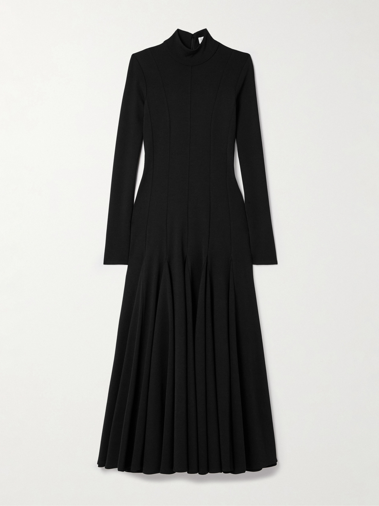 Salon 1884 Elodie Wool-blend Jersey Turtleneck Midi Dress In Black