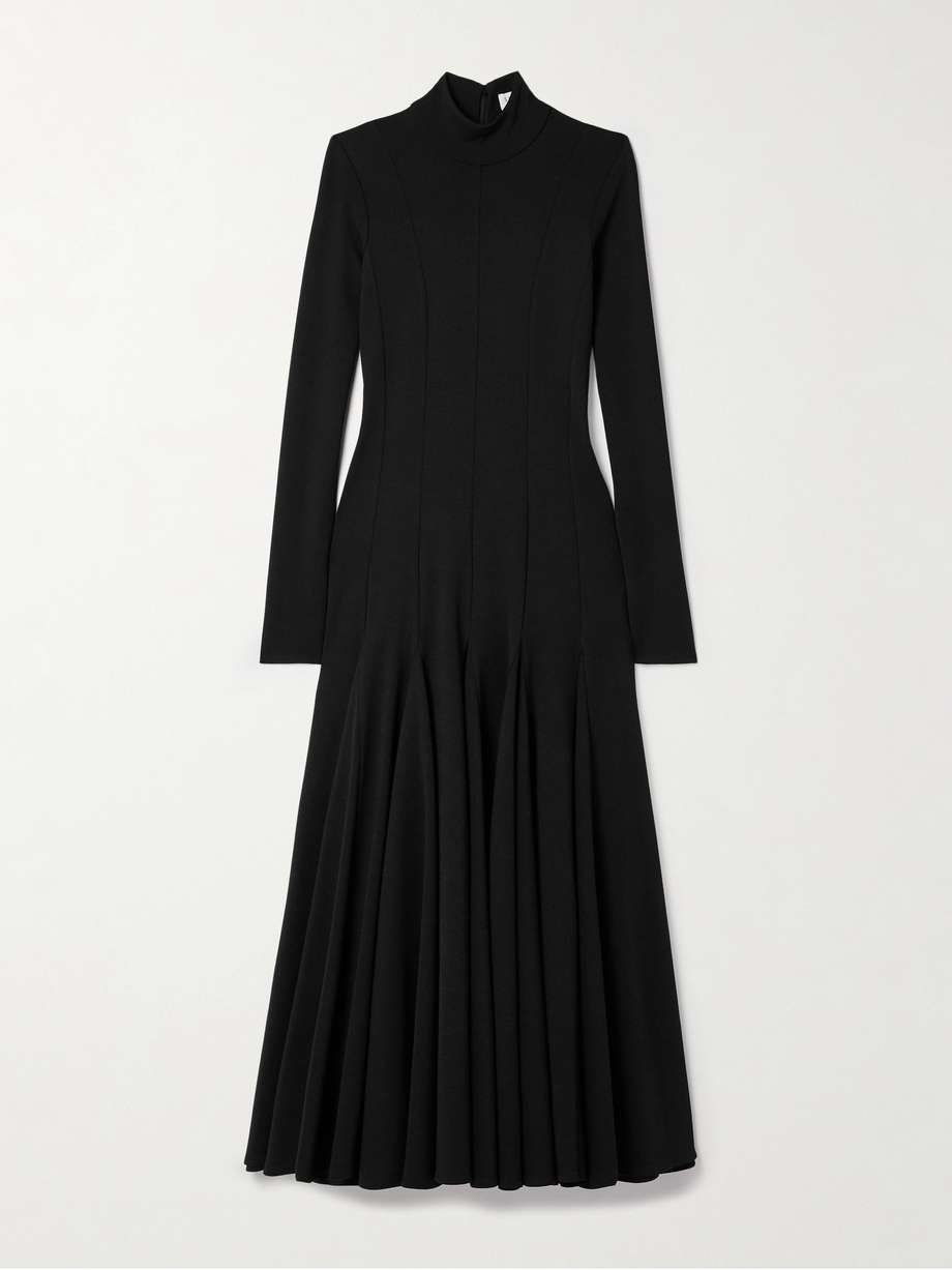 elodie wool-blend jersey turtleneck midi dress
