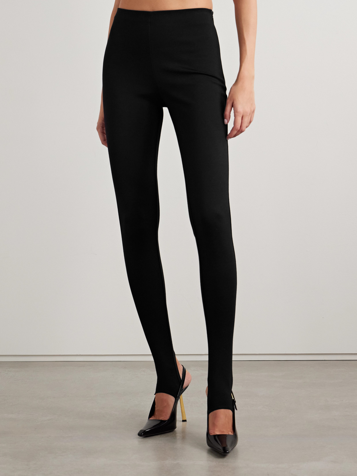 Salon 1884 Jolie Wool-blend Stirrup Leggings In Black