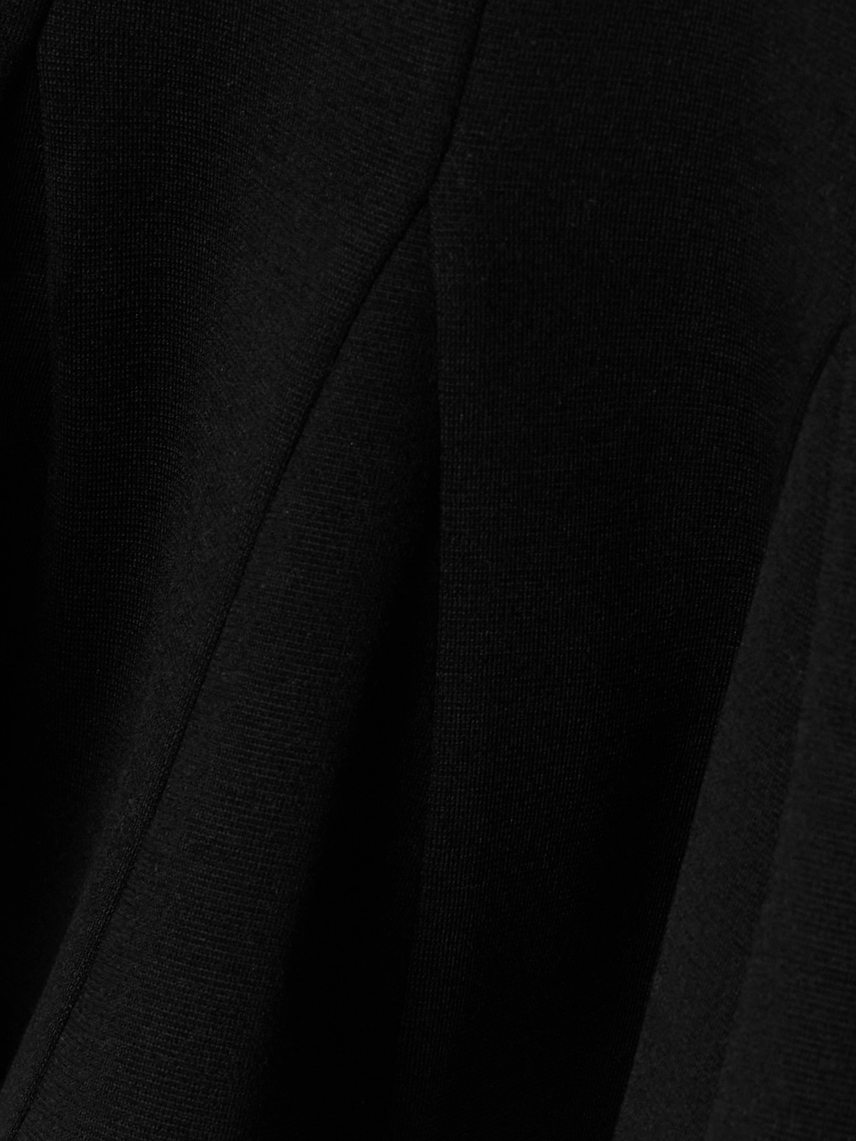 Salon 1884 Ismay Paneled Wool-blend Peplum Turtleneck Top In Black