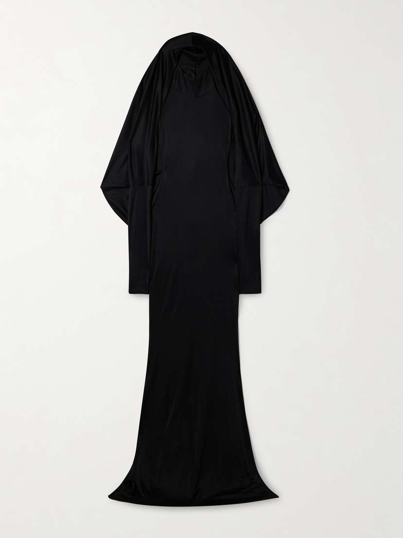 Salon 1884 Dominique Silk-satin Jersey Halterneck Gown