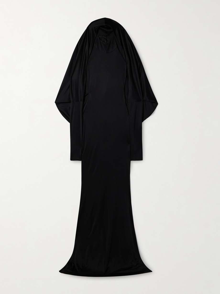 dominique silk-satin jersey halterneck gown