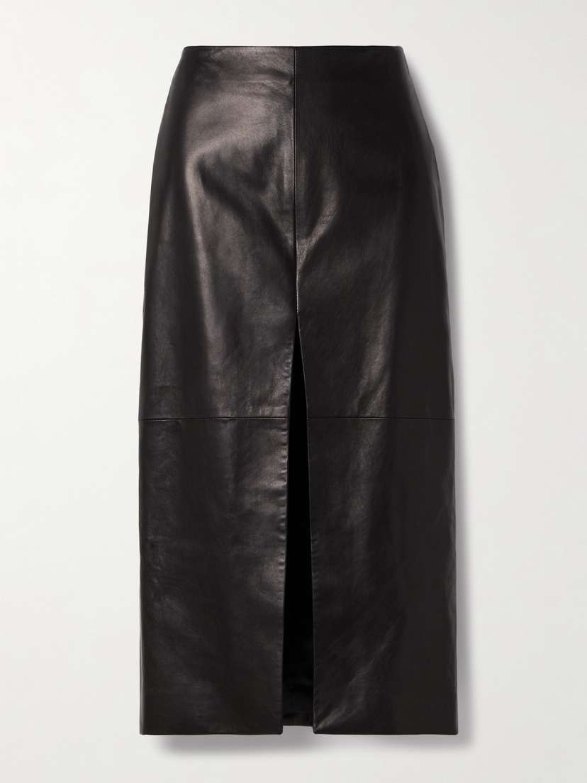 Salon 1884 Darby Leather Midi Skirt