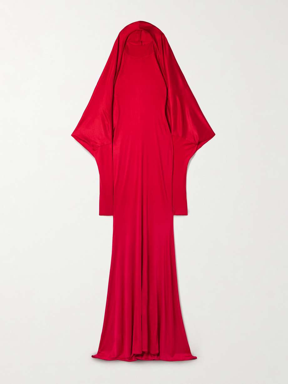 dominique silk-satin jersey halterneck gown