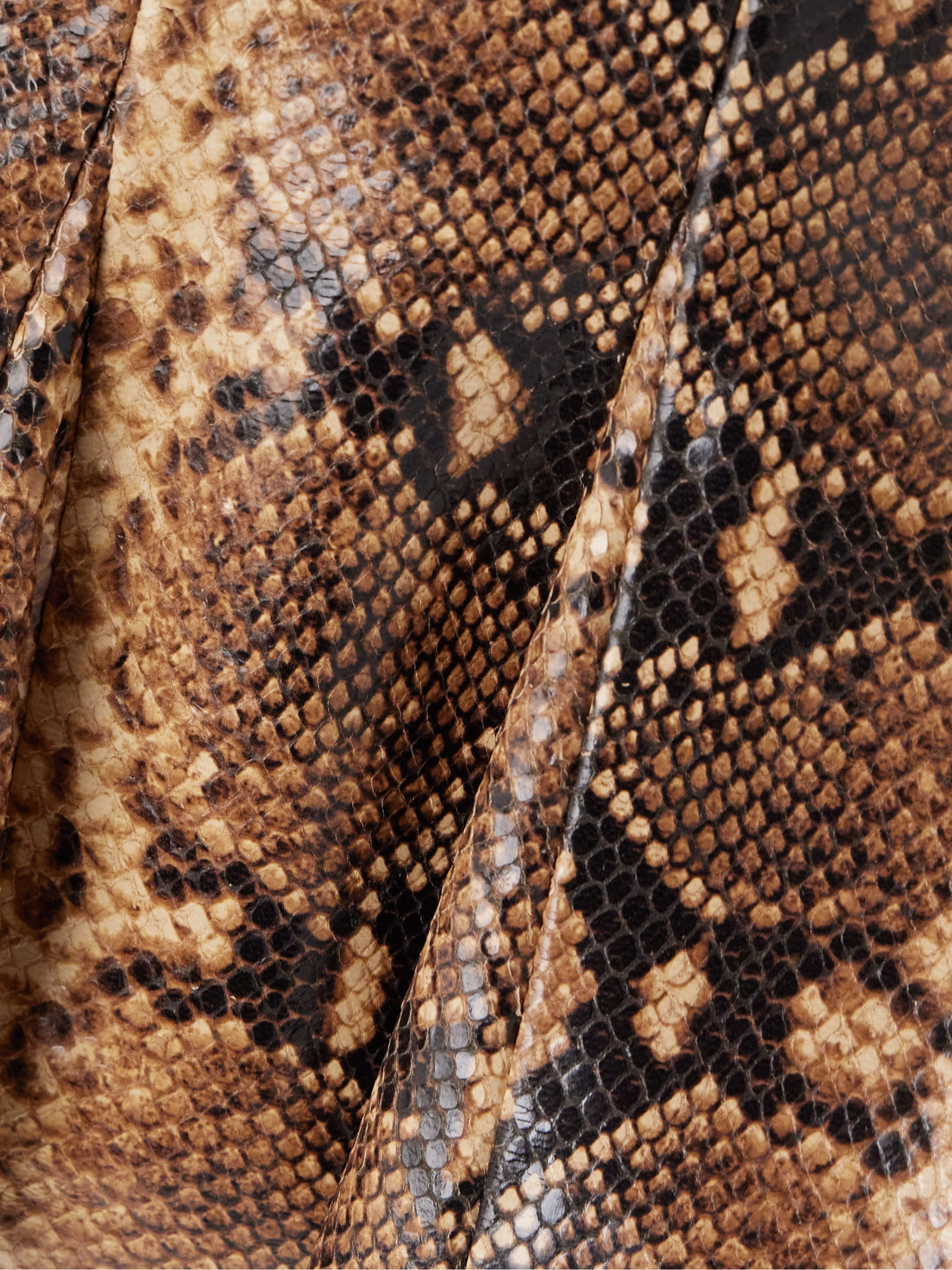 Salon 1884 Izabel paneled snake-effect leather peplum top thumbnail