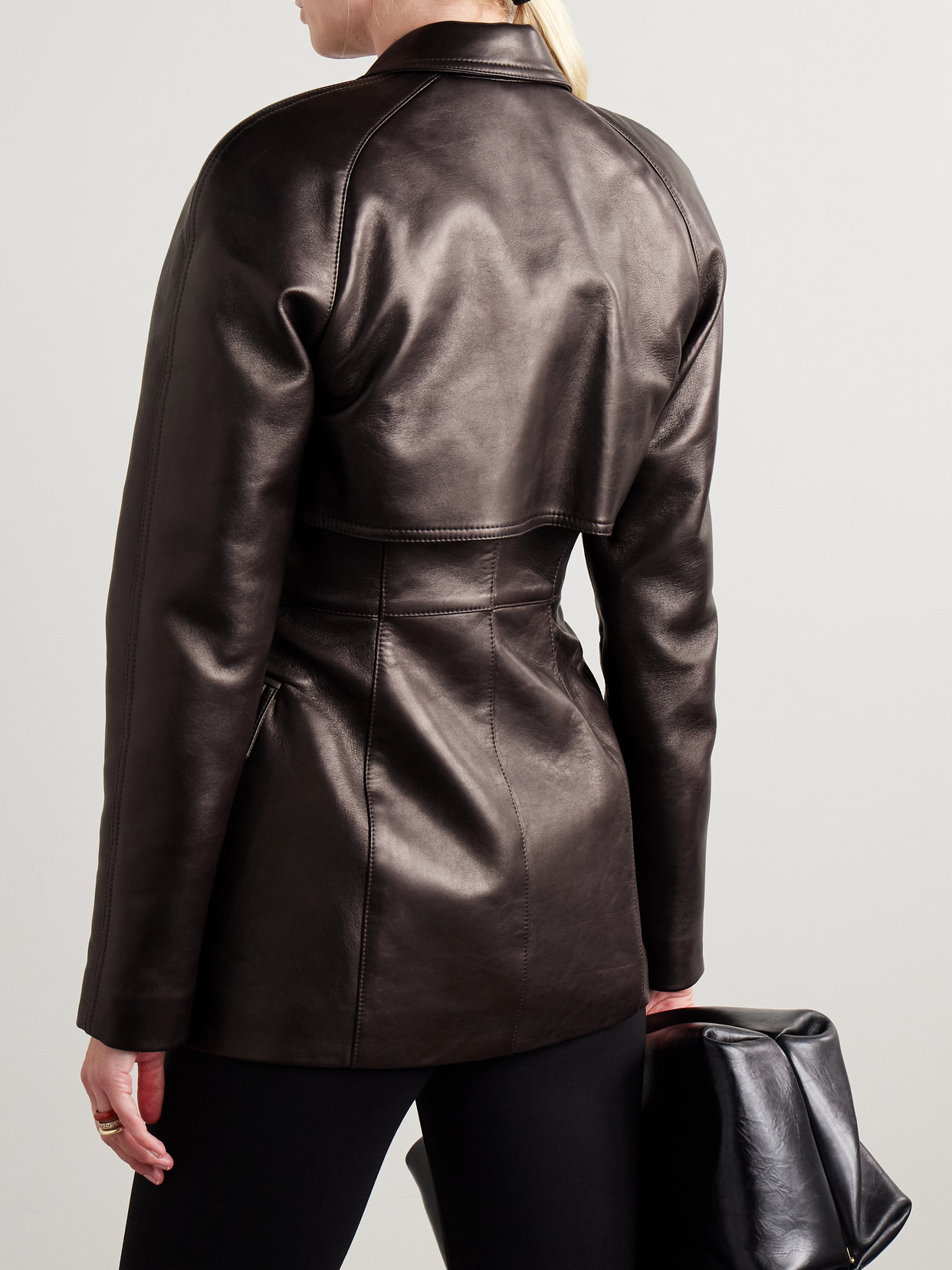 Salon 1884 Claudel Leather Jacket In Brown