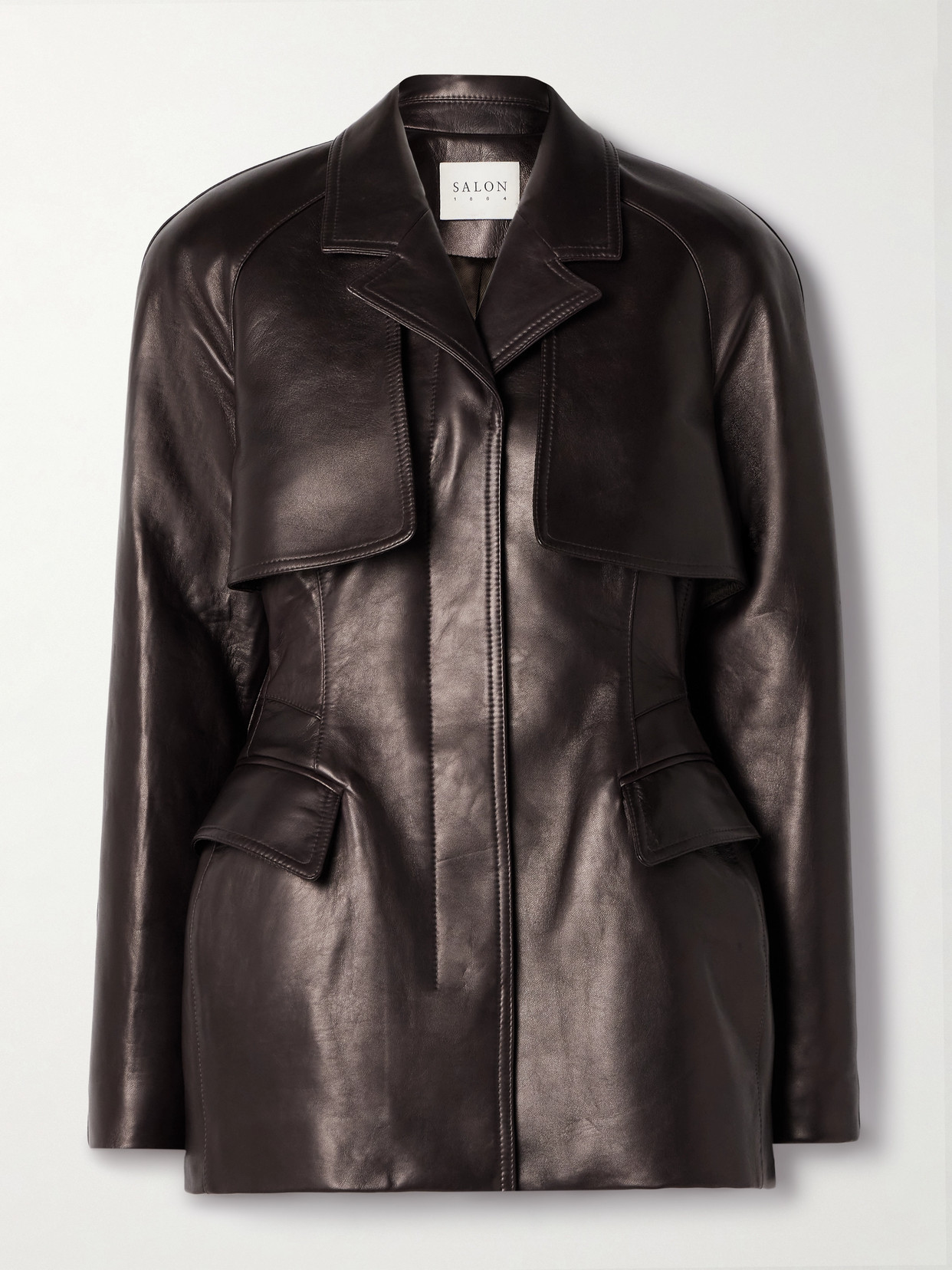 Salon 1884 Claudel Leather Jacket In Brown