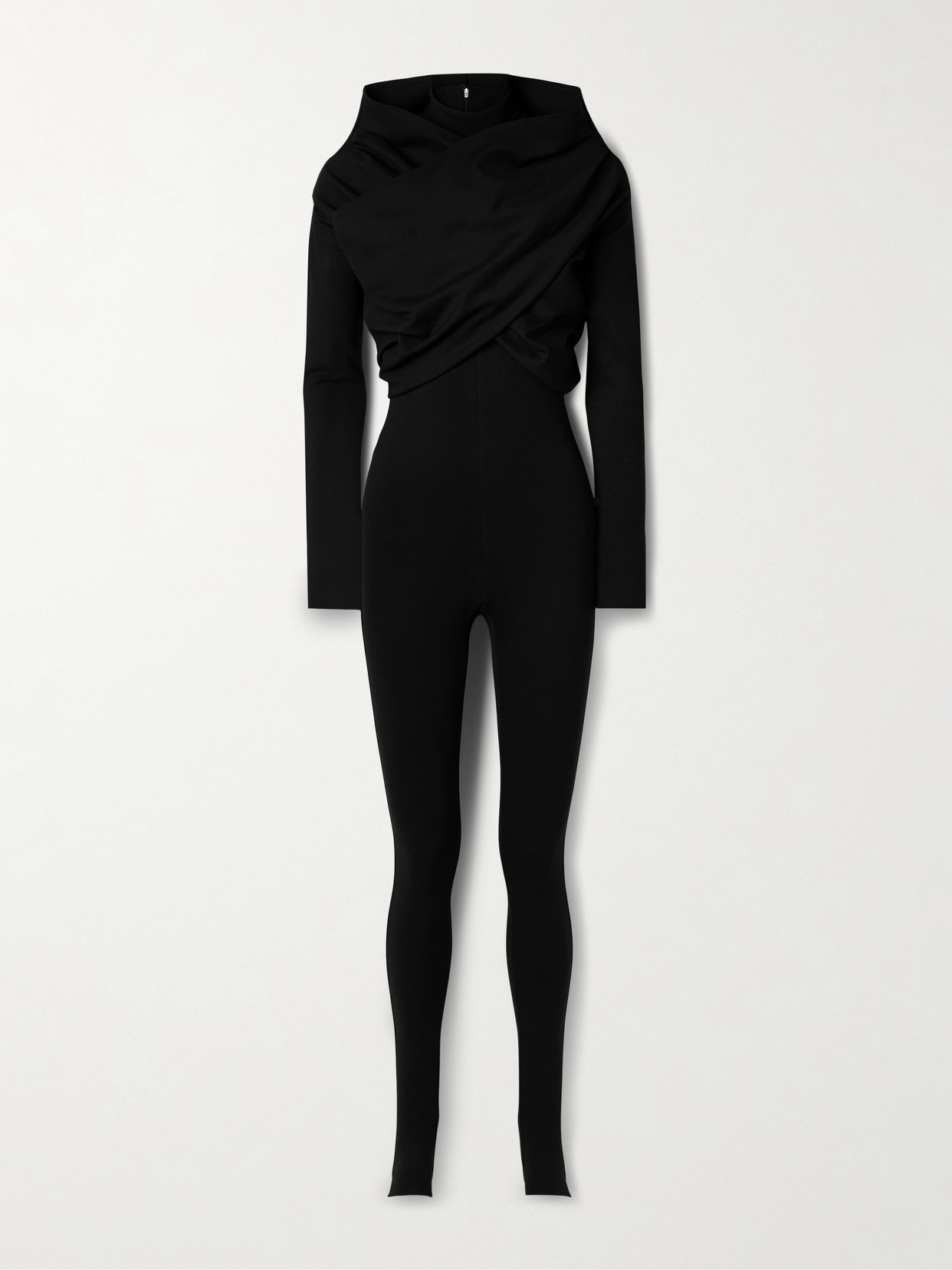 Salon 1884 Nova Convertible Silk-jersey Turtleneck Jumpsuit In Black