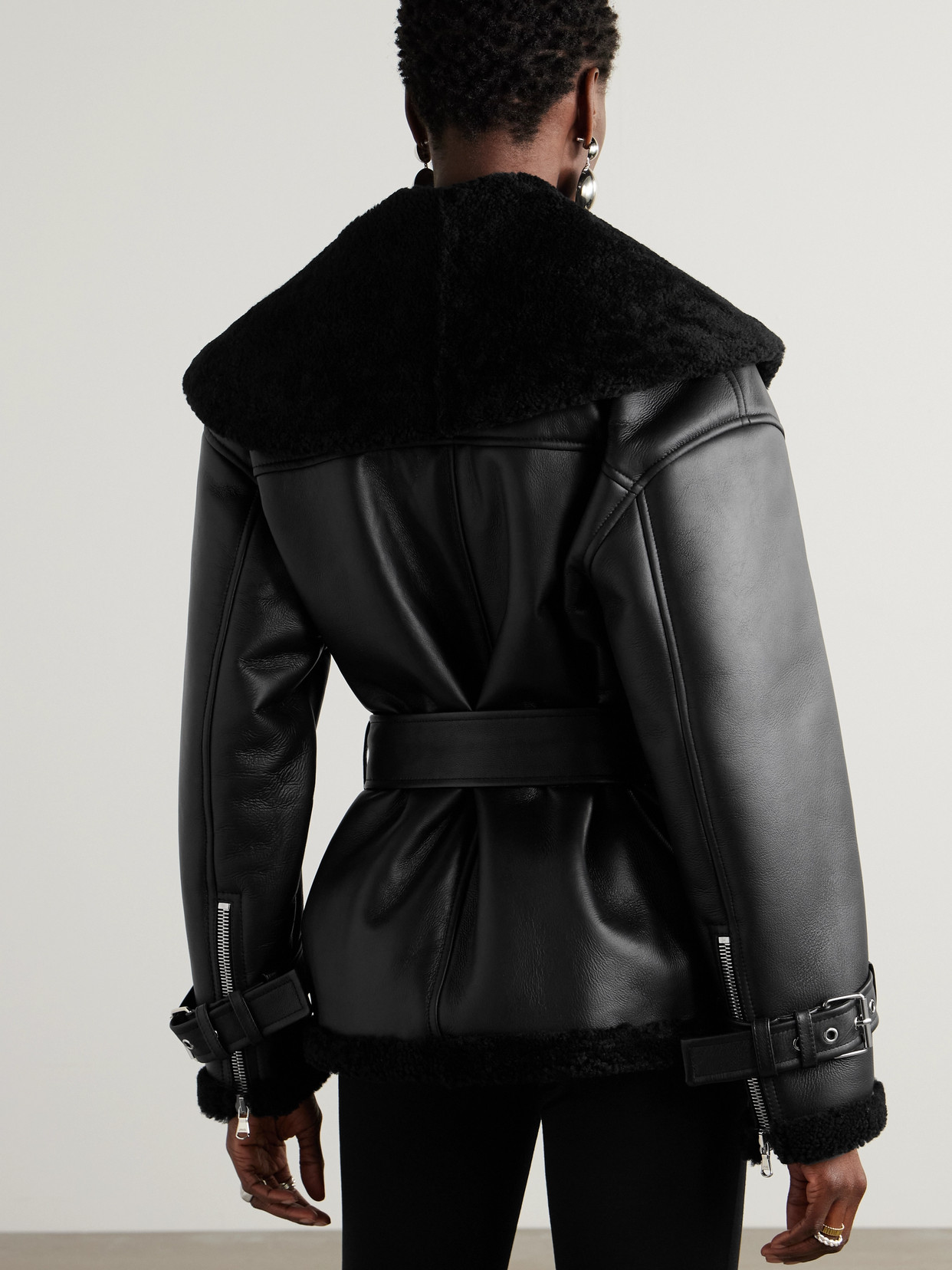 Marcelle Belted Shearling Jacket