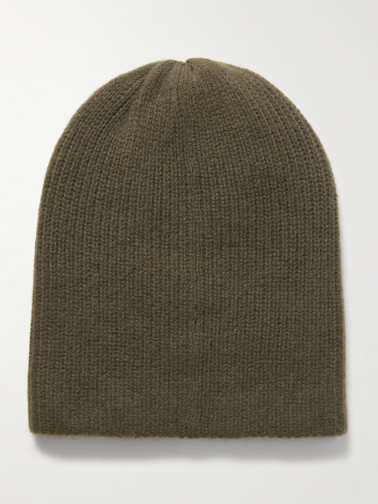 The Elder Statesman - Watchman Ribbed Cashmere Beanie - Green