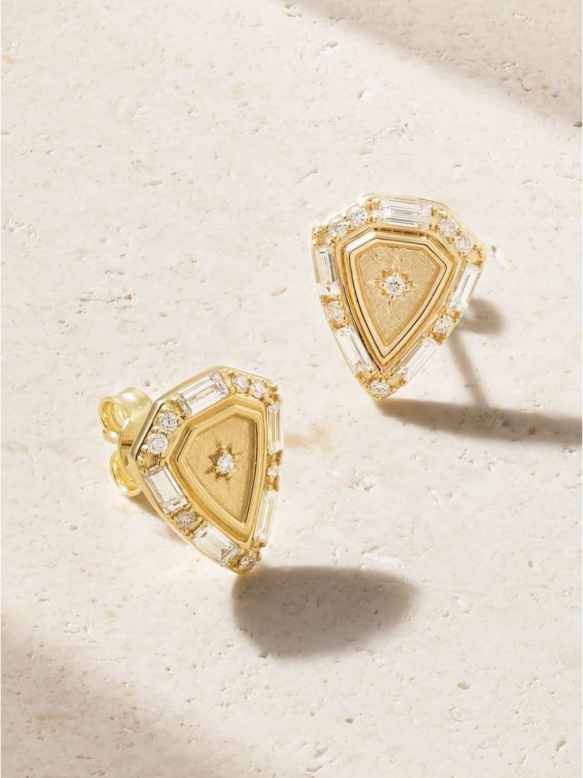 Sorellina Shield 18-karat Gold Diamond Earrings