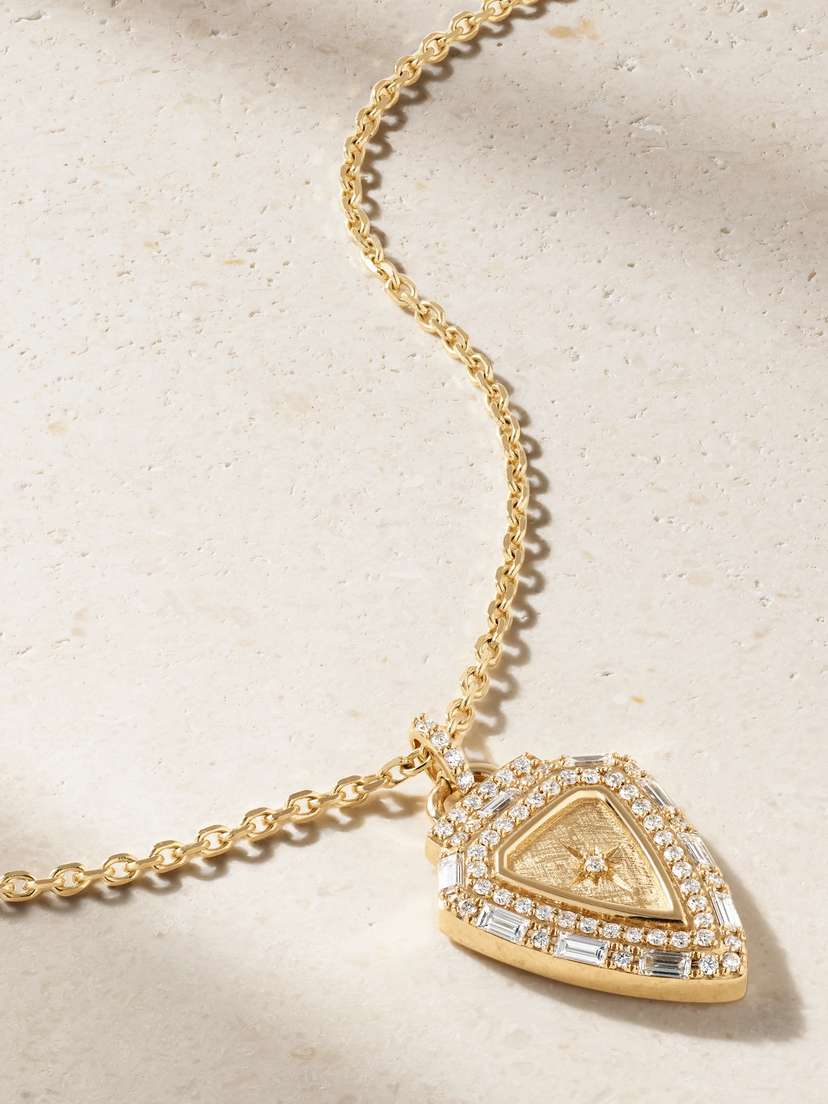 Sorellina L'imperatrice Shield Necklace 18-karat Gold Diamond Necklace