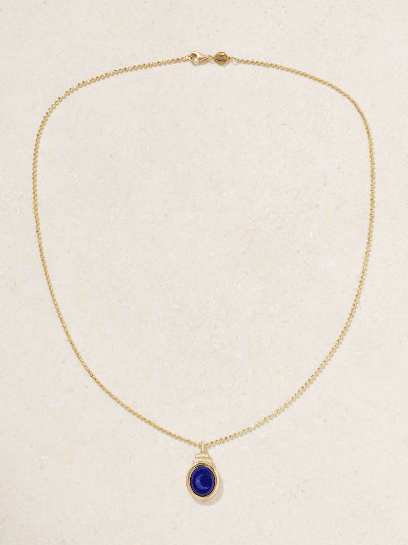 Sorellina Intaglio Signet 18-karat Gold, Lapis Lazuli And Diamond Necklace