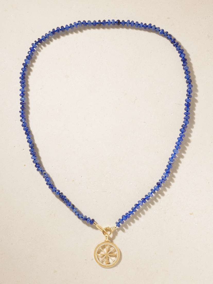 Sorellina La Ruota 18-karat Gold, Diamond And Kyanite Necklace