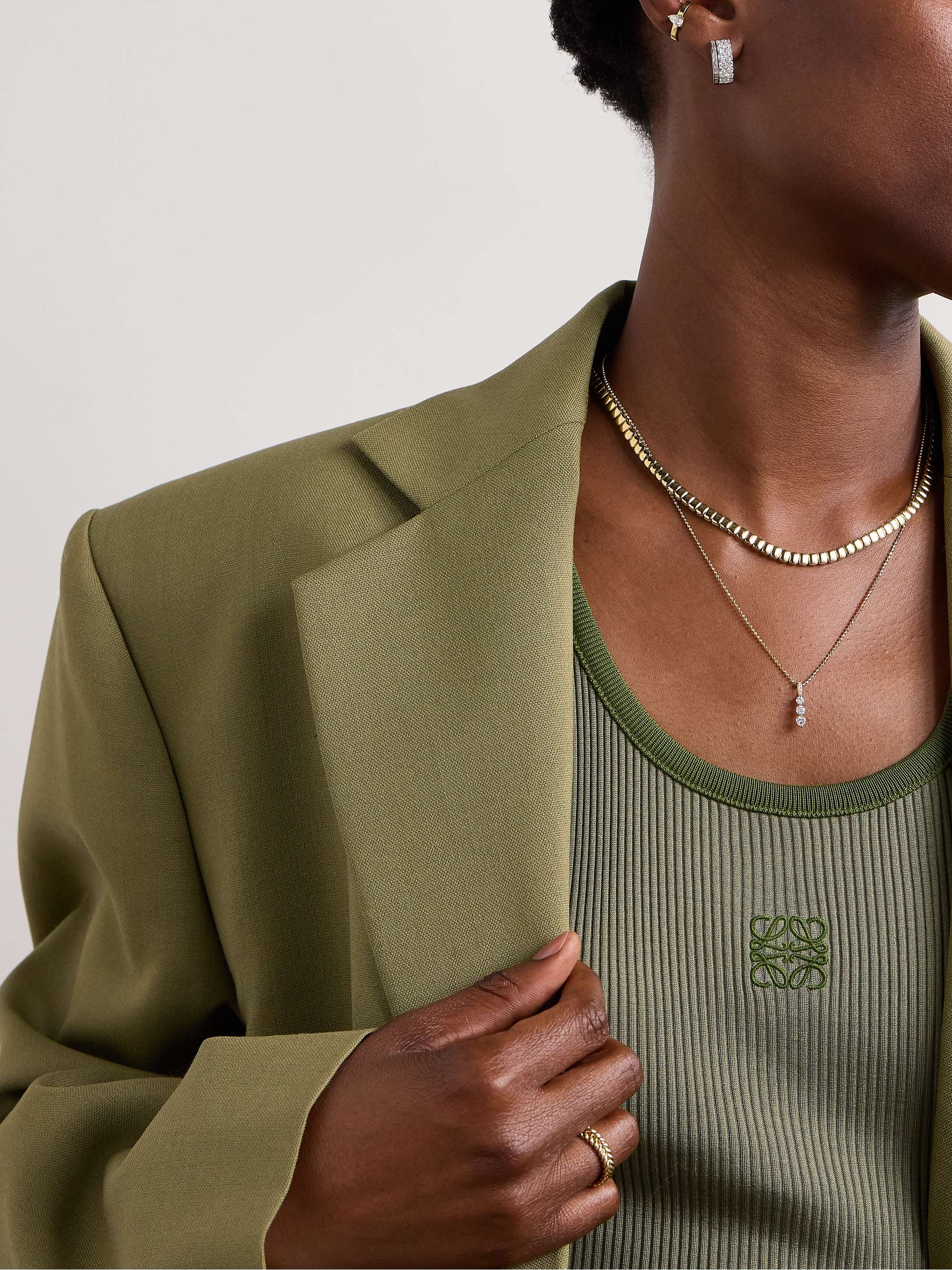 ANITA KO Twiggy 18-karat gold diamond necklace | NET-A-PORTER ANITA KO Twiggy 18-karat gold diamond necklace | NET-A-PORTER