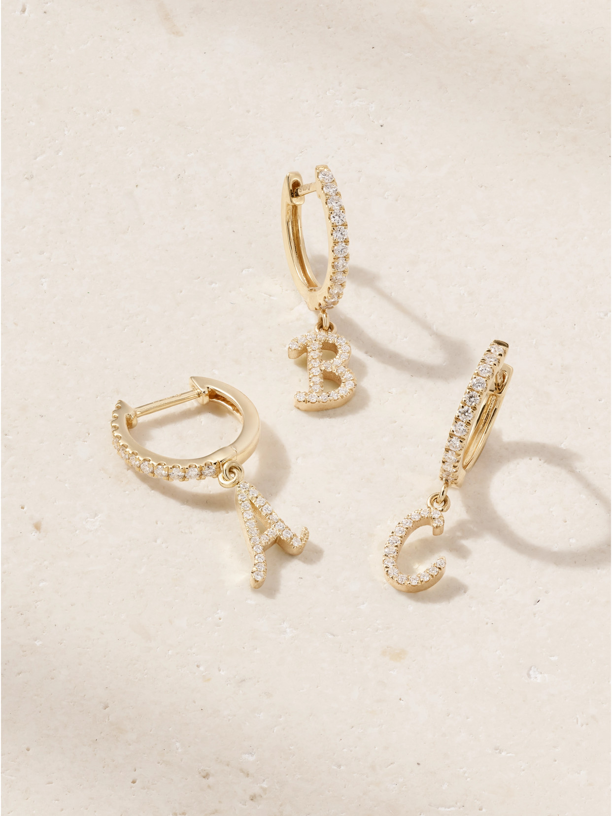 Anita Ko - Initial Huggie 18-karat Gold Diamond Single Earring - A
