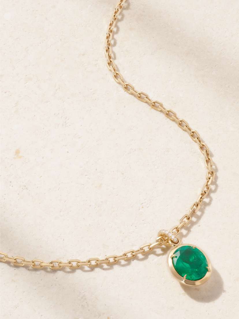 Anita Ko 18-karat-gold, Emerald And Diamond Necklace