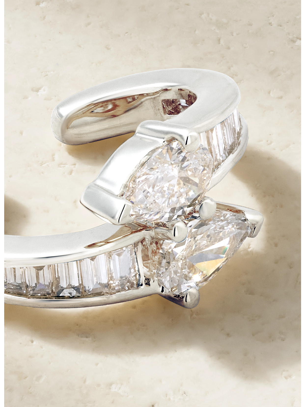Anita Ko Saturn 18-karat White Gold Diamond Ear Cuff In Gold