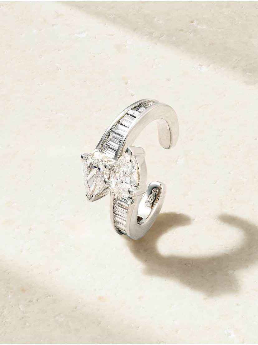 Anita Ko Saturn 18-karat White Gold Diamond Ear Cuff