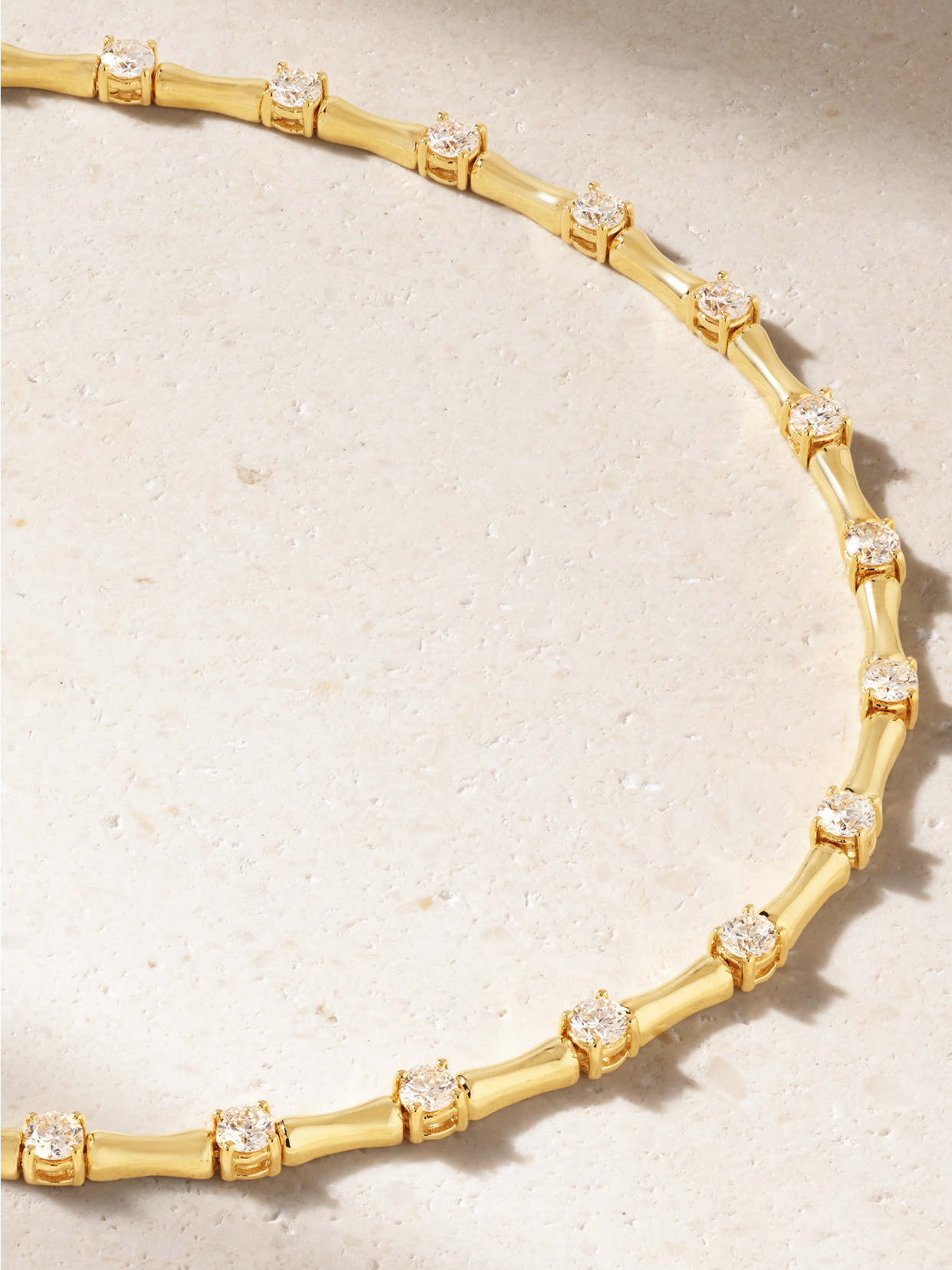 Anita Ko Bamboo 18-karat Gold Diamond Choker In Gold