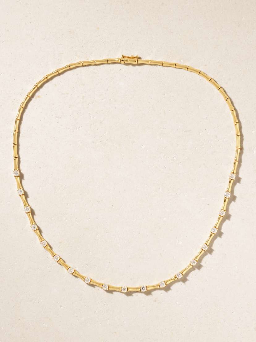 Anita Ko Bamboo 18-karat Gold Diamond Choker