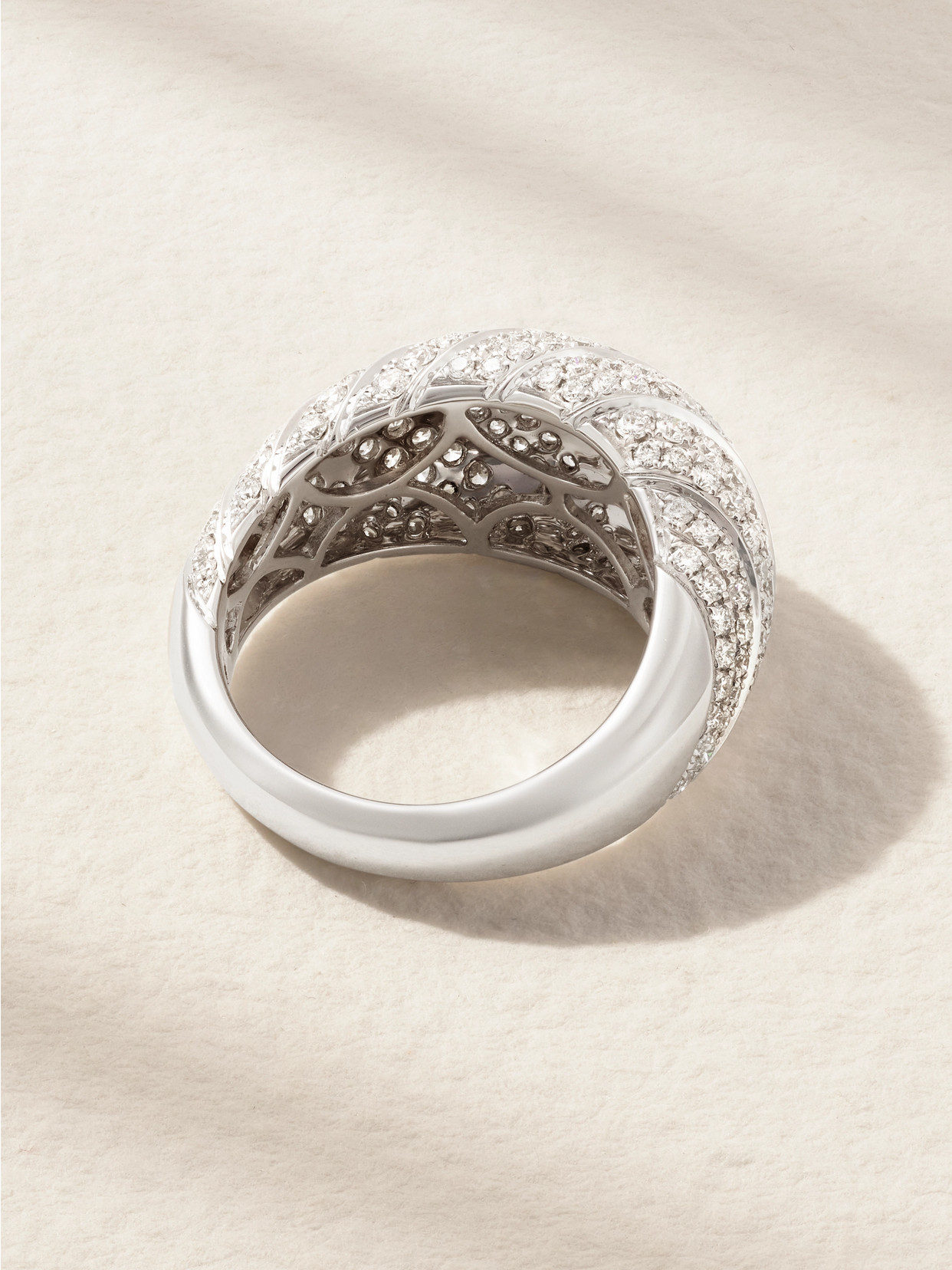 Anita Ko Domed 18-karat White Gold Diamond Ring In Gold