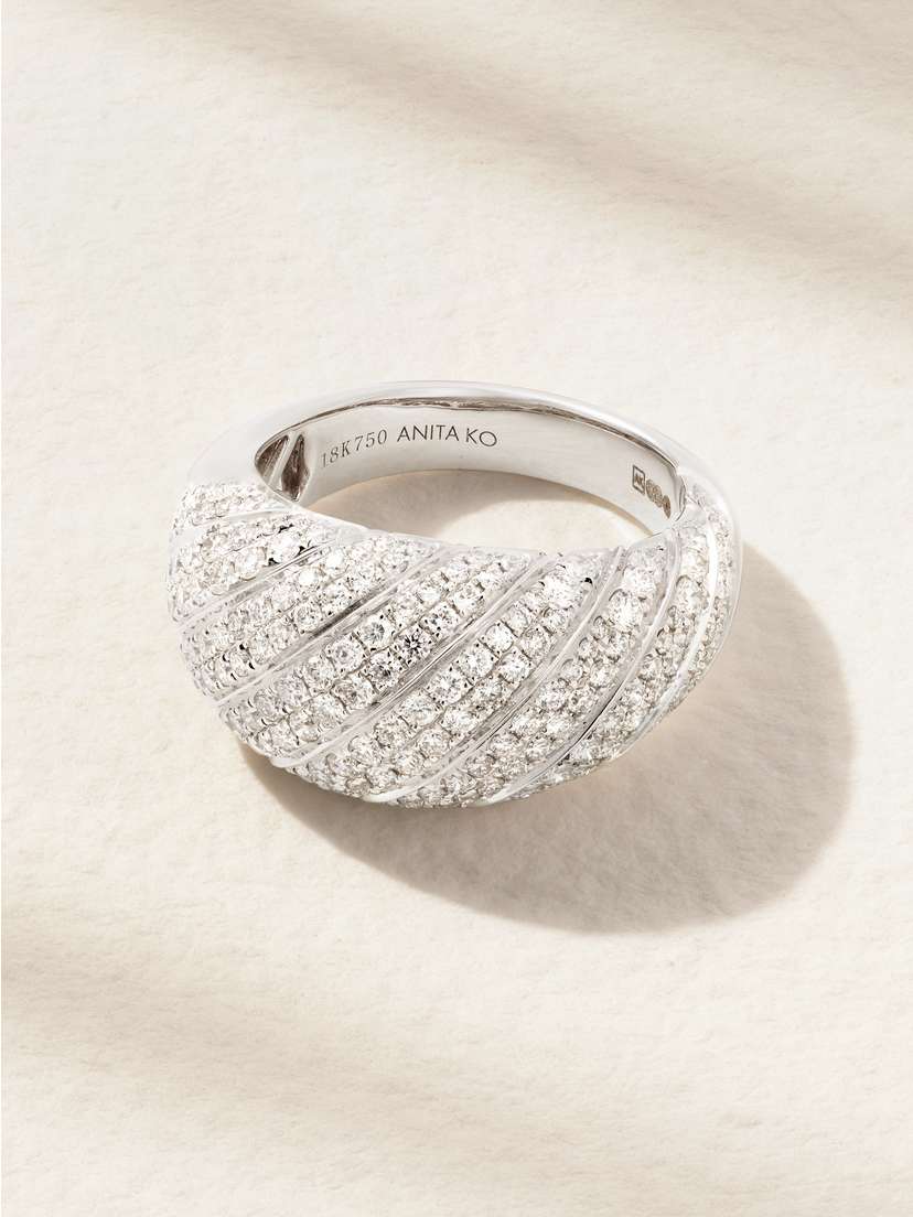 Anita Ko Domed 18-karat White Gold Diamond Ring
