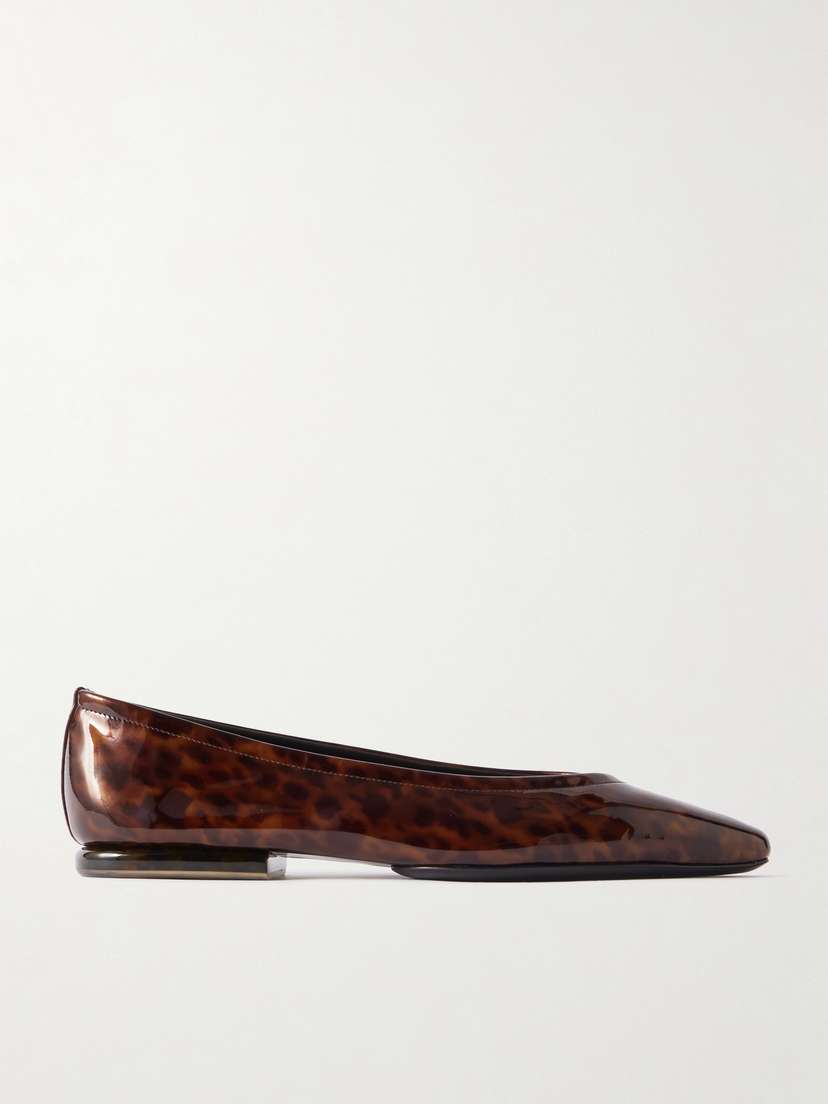 Loro Piana Primula Leopard-print Patent-leather Ballet Flats