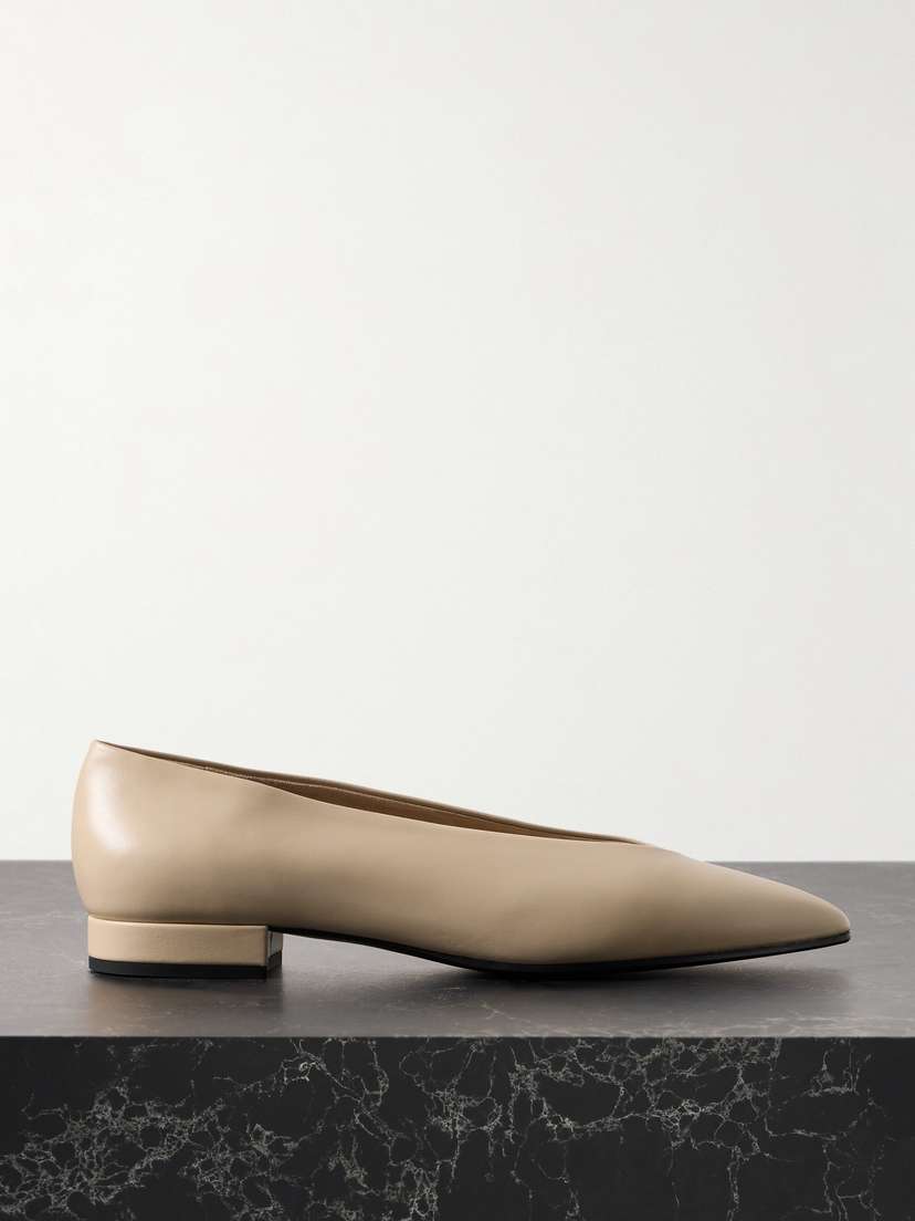 Loro Piana Rebecca Leather Point-toe Flats