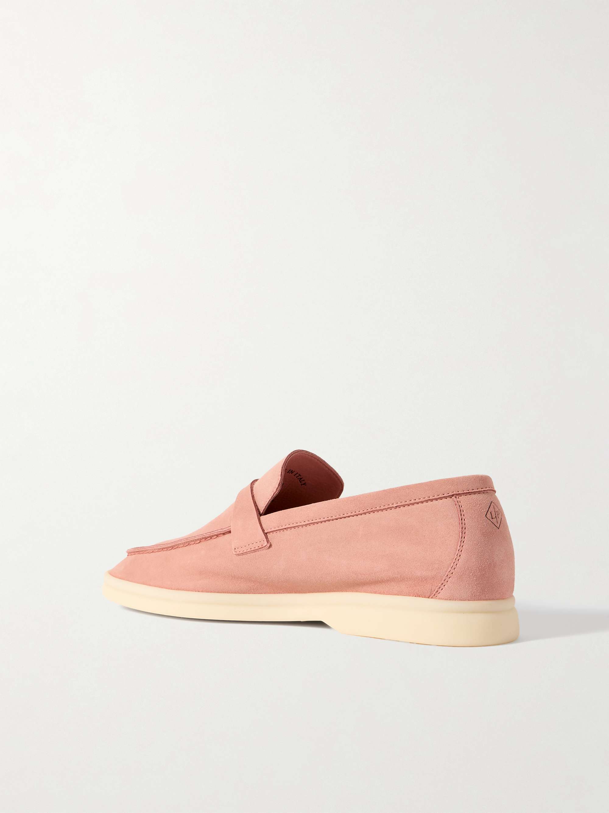 LORO PIANA Summer Charms Walk embellished suede loafers
